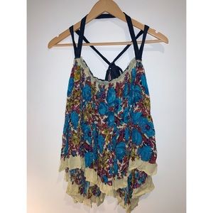 Free People Happy Blossoms Dip Dyed Tank